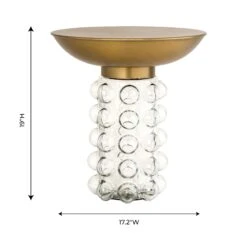Bubble Glass And Brass Side Table -TOV Furniture Store TOV OC18229.media .07