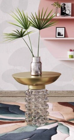 Bubble Glass And Brass Side Table -TOV Furniture Store TOV OC18229.media .08