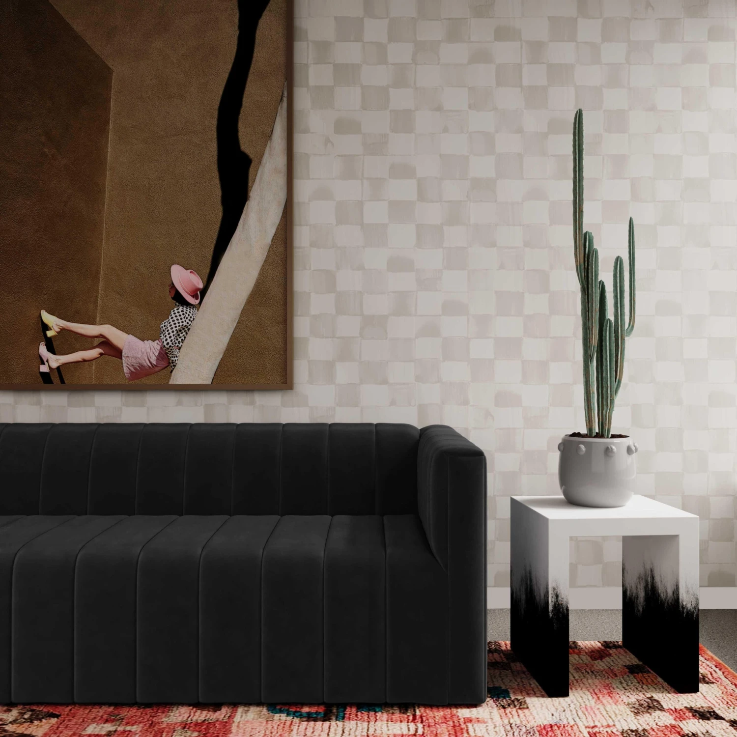 Matra Black And White End Table 2 Matra Black And White End Table - Image 2