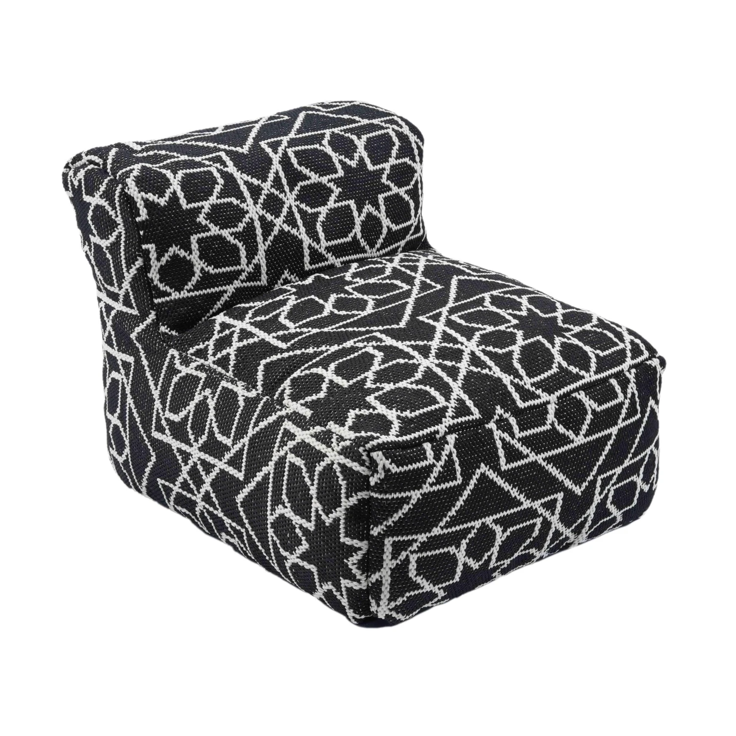 Chiara Indoor / Outdoor Black Accent Pouf 1 Chiara Indoor / Outdoor Black Accent Pouf