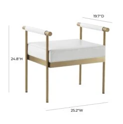 Diva White Performance Vegan Leather Bench -TOV Furniture Store TOV OC3714.media .09