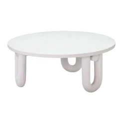 Tildy White Concrete Indoor / Outdoor Round Coffee Table -TOV Furniture Store TOV OC44175.media .04