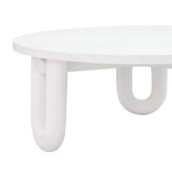 Tildy White Concrete Indoor / Outdoor Round Coffee Table -TOV Furniture Store TOV OC44175.media .05
