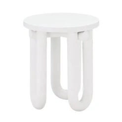 Tildy White Concrete Indoor / Outdoor Round Side Table -TOV Furniture Store TOV OC44176.media .03