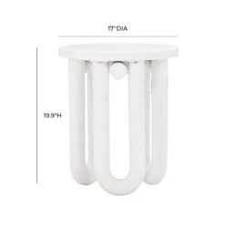 Tildy White Concrete Indoor / Outdoor Round Side Table -TOV Furniture Store TOV OC44176.media .06