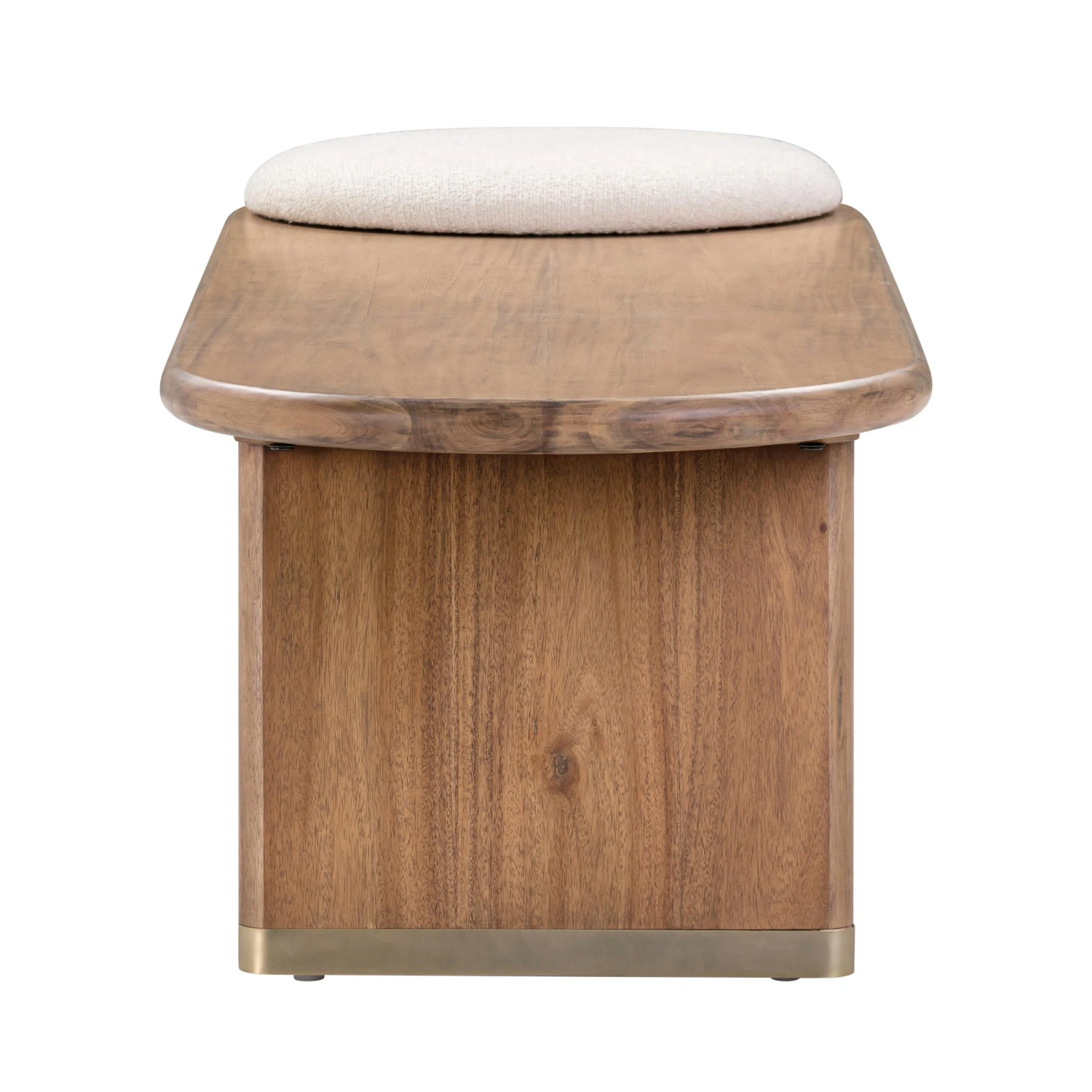 Samantha Cognac Acacia Bench With Boucle Seat 6 Samantha Cognac Acacia Bench With Boucle Seat - Image 6