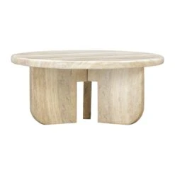 Patrizia Faux Travertine Concrete Indoor / Outdoor Round Coffee Table -TOV Furniture Store TOV OC54246.media .03
