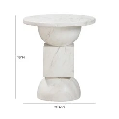 Chip Marble Print Indoor / Outdoor Side Table 11 Chip Marble Print Indoor / Outdoor Side Table -TOV Furniture Store TOV OC54316.media .06