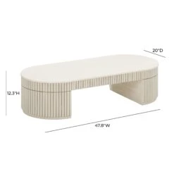 Bella Cream Oval Coffee Table -TOV Furniture Store TOV OC54323 D aeca9dca bec0 4b5d b285 46c6d558c55e