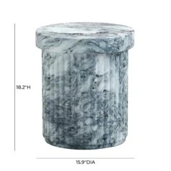 Serafina Marble Pattern Concrete Indoor / Outdoor Side Table 11 Serafina Marble Pattern Concrete Indoor / Outdoor Side Table -TOV Furniture Store TOV OC54360.media .06