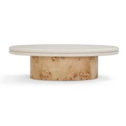 Tanner Natural Burl And Cream Ash Coffee Table