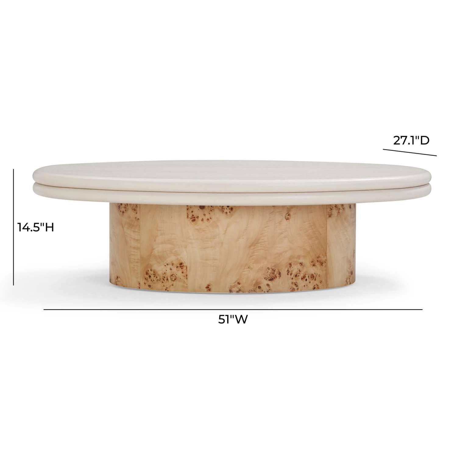 Tanner Natural Burl And Cream Ash Coffee Table 6 Tanner Natural Burl And Cream Ash Coffee Table - Image 6
