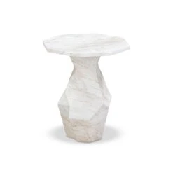 Esme Faux Marble Indoor / Outdoor Round Side Table -TOV Furniture Store TOV OC54415.media .03