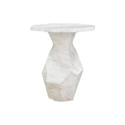 Esme Faux Marble Indoor / Outdoor Round Side Table -TOV Furniture Store TOV OC54415.media .04