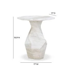 Esme Faux Marble Indoor / Outdoor Round Side Table -TOV Furniture Store TOV OC54415.media .07