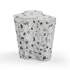Slab Terrazzo Indoor/Outdoor Side Table 30 Slab Terrazzo Indoor/Outdoor Side Table -TOV Furniture Store TOV OC54435.media .01
