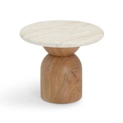 Cynthia Travertine Concrete Indoor / Outdoor Side Table 13 Cynthia Travertine Concrete Indoor / Outdoor Side Table -TOV Furniture Store TOV OC54483.media .04