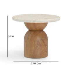Cynthia Travertine Concrete Indoor / Outdoor Side Table 17 Cynthia Travertine Concrete Indoor / Outdoor Side Table -TOV Furniture Store TOV OC54483.media .08