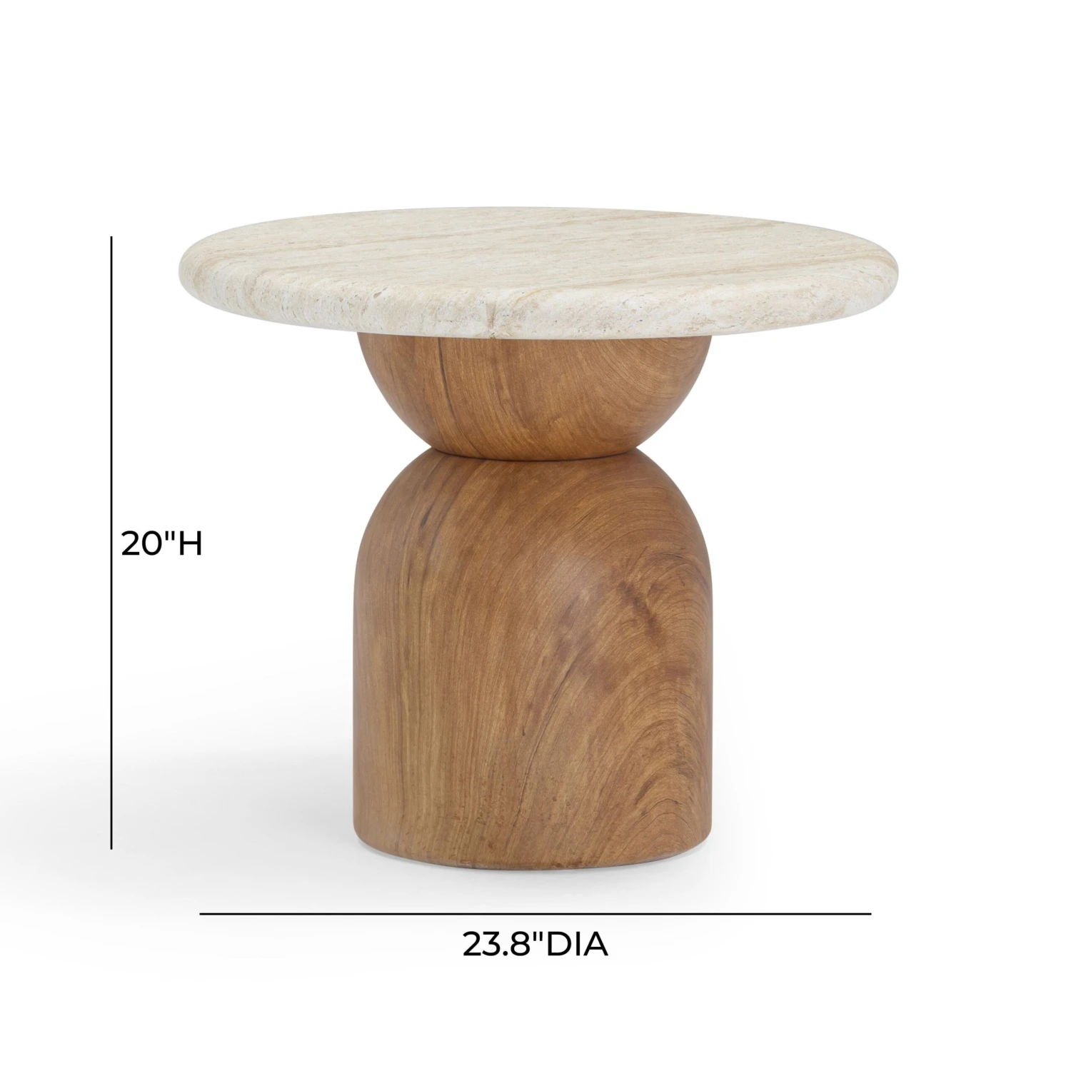 Cynthia Travertine Concrete Indoor / Outdoor Side Table 8 Cynthia Travertine Concrete Indoor / Outdoor Side Table - Image 8