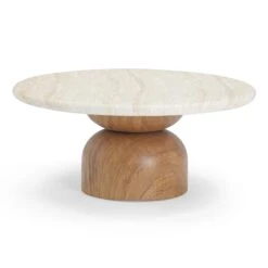 Cynthia Travertine Concrete Indoor / Outdoor Coffee Table
