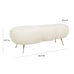 Welsh Faux Shearling Bench -TOV Furniture Store TOV OC6431 D