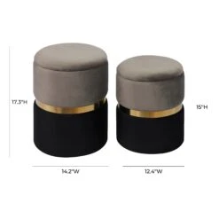 Gigi Grey Storage Ottomans - Set Of 2 -TOV Furniture Store TOV OC6472 D 1