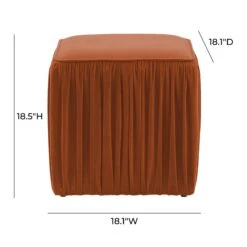 Morgan Pleated Velvet Ottoman -TOV Furniture Store TOV OC68214.media .06