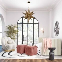 Morgan Pleated Velvet Ottoman -TOV Furniture Store TOV OC68215.media .02