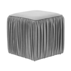 Morgan Pleated Velvet Ottoman -TOV Furniture Store TOV OC68216.media .01