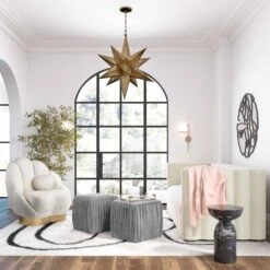 Morgan Pleated Velvet Ottoman -TOV Furniture Store TOV OC68216.media .02