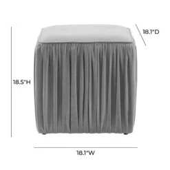 Morgan Pleated Velvet Ottoman -TOV Furniture Store TOV OC68216.media .06