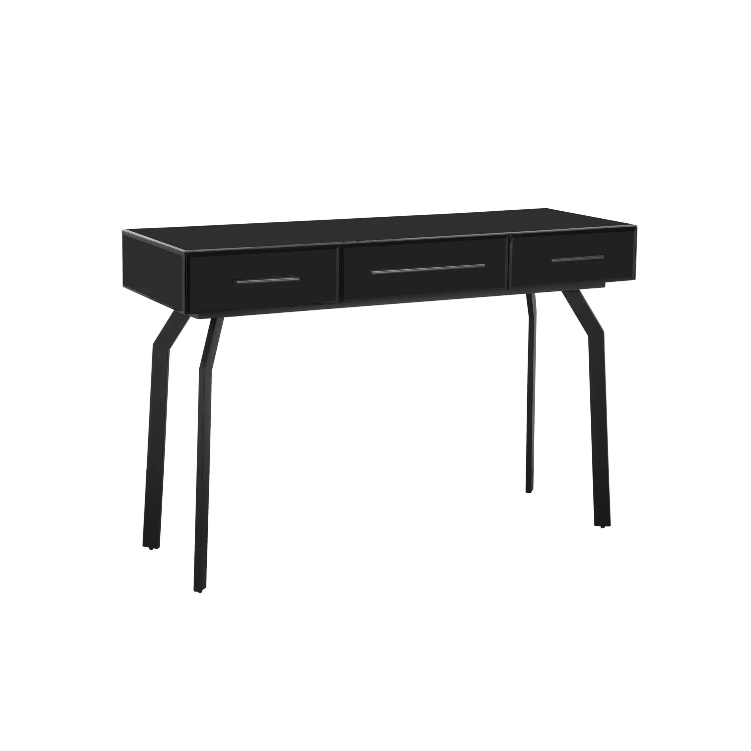 Santana Black Glass Desk Console Table 1 Santana Black Glass Desk Console Table