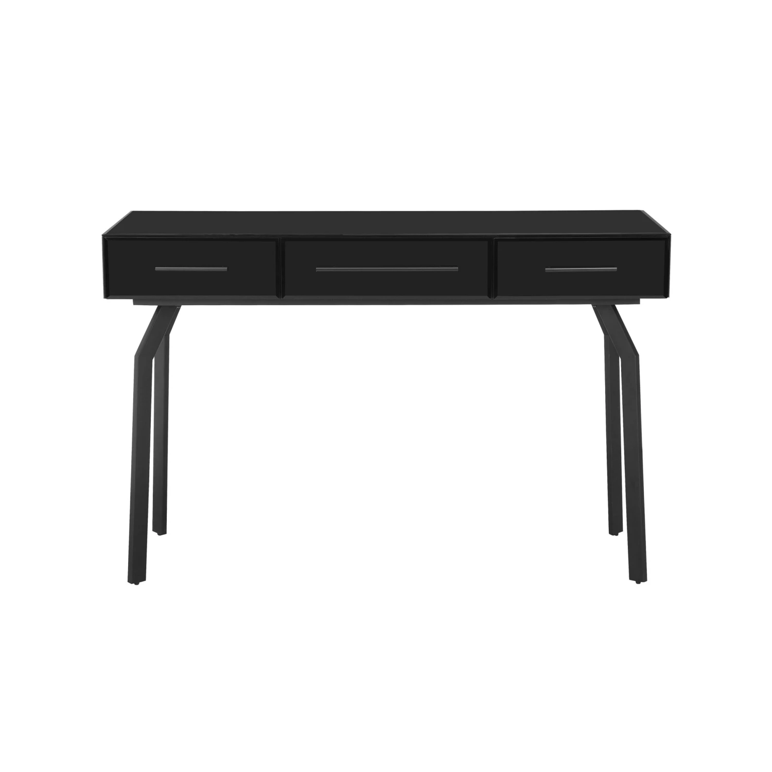 Santana Black Glass Desk Console Table 3 Santana Black Glass Desk Console Table - Image 3