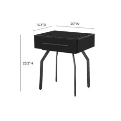Santana Black Glass Side Table 11 Santana Black Glass Side Table -TOV Furniture Store TOV OC68578.media .06