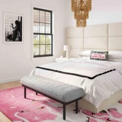 Olivia Boucle Bench -TOV Furniture Store TOV OC68633.media .02