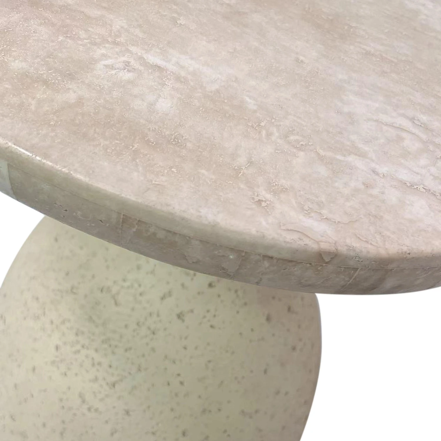 Gina Cream Travertine Side Table 4 Gina Cream Travertine Side Table - Image 4