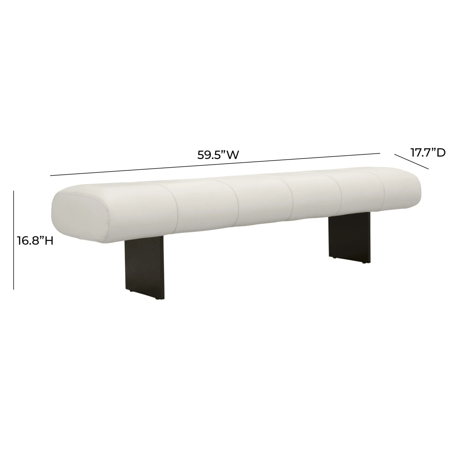 Karol Cream Performance Vegan Leather Bench 6 Karol Cream Performance Vegan Leather Bench - Image 6
