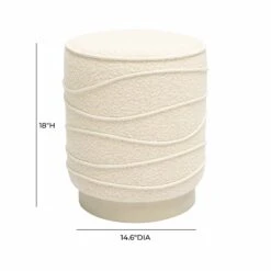 Nero Cream Boucle Ottoman -TOV Furniture Store TOV OC68985 D