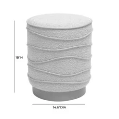 Nero Cream Boucle Ottoman -TOV Furniture Store TOV OC68986 D