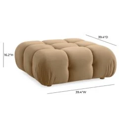 Calliope Cafe Au Lait Performance Velvet Modular Ottoman -TOV Furniture Store TOV OC69016.media .05