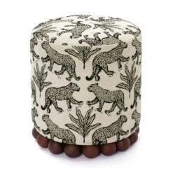 Dex Leopard Jacquard Ottoman 16 Dex Leopard Jacquard Ottoman -TOV Furniture Store TOV OC69196.media .04