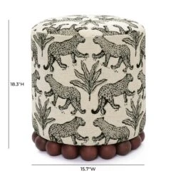 Dex Leopard Jacquard Ottoman 18 Dex Leopard Jacquard Ottoman -TOV Furniture Store TOV OC69196.media .06