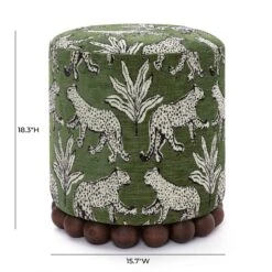 Dex Leopard Jacquard Ottoman 24 Dex Leopard Jacquard Ottoman -TOV Furniture Store TOV OC69197.media .05
