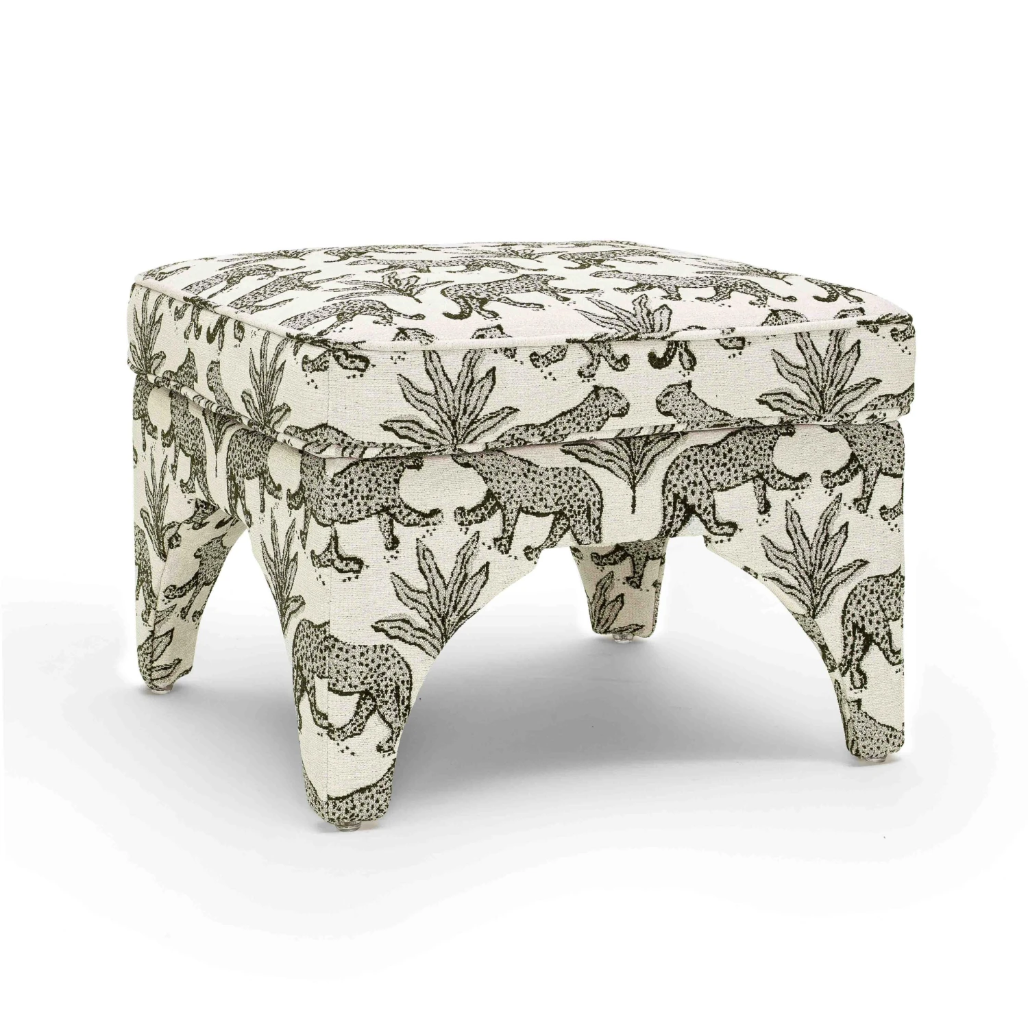Raji Leopard Jacquard Ottoman 1 Raji Leopard Jacquard Ottoman