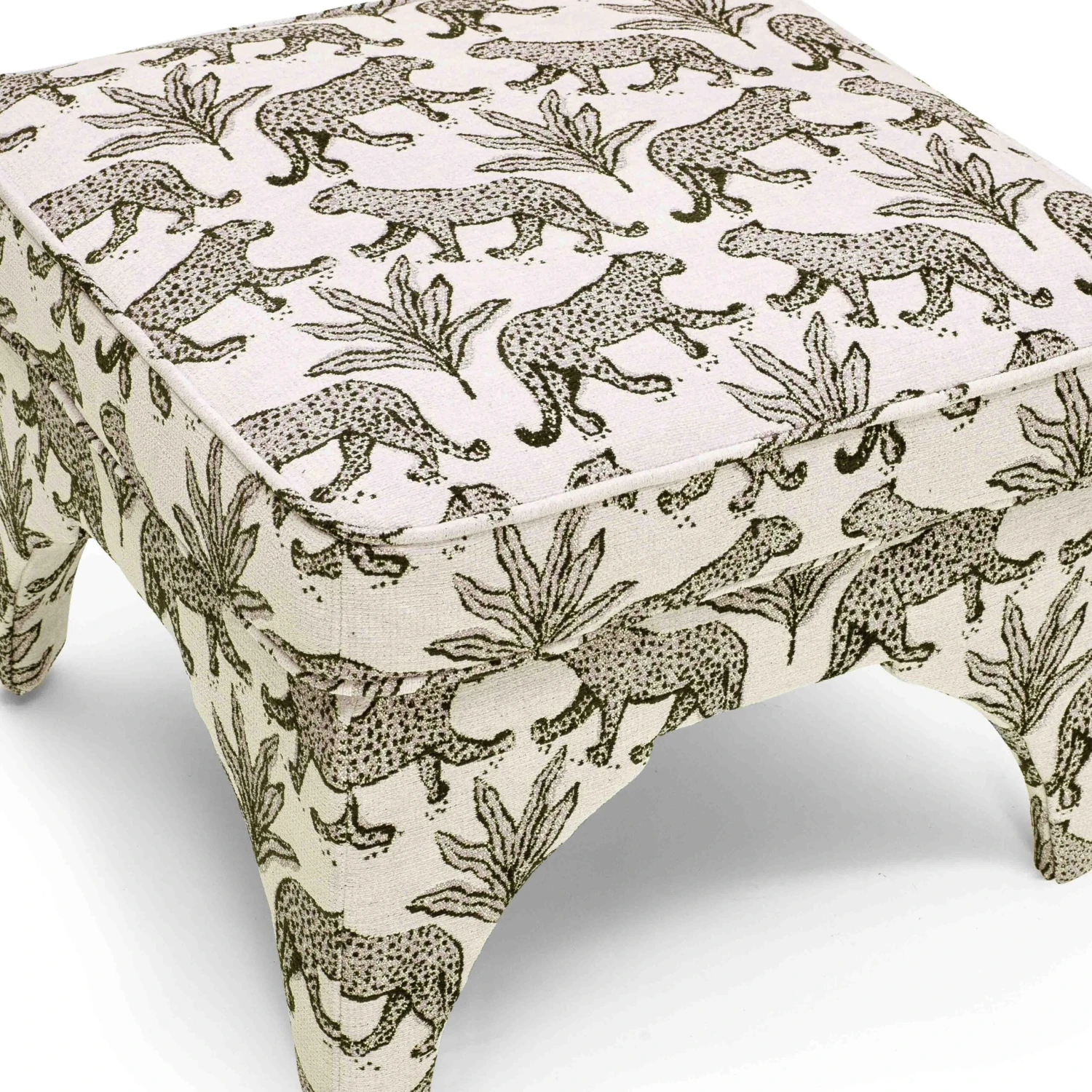 Raji Leopard Jacquard Ottoman 4 Raji Leopard Jacquard Ottoman - Image 4