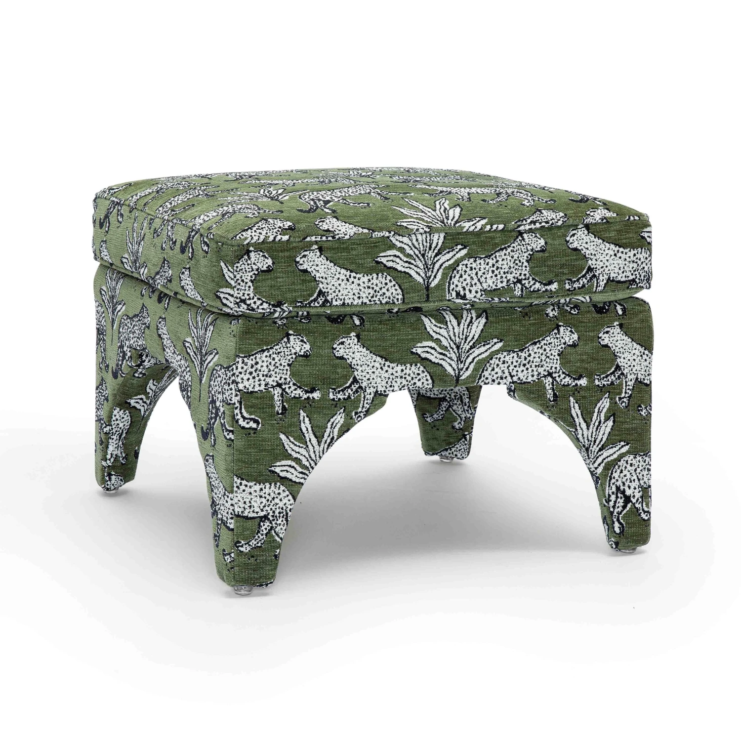 Raji Leopard Jacquard Ottoman 7 Raji Leopard Jacquard Ottoman - Image 7