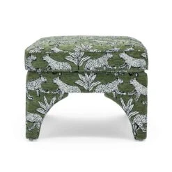 Raji Leopard Jacquard Ottoman 18 Raji Leopard Jacquard Ottoman -TOV Furniture Store TOV OC69200.media .02