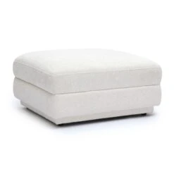 Perry Cream Chenille Modular Ottoman