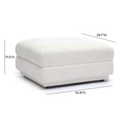 Perry Cream Chenille Modular Ottoman -TOV Furniture Store TOV OC69218.media .05