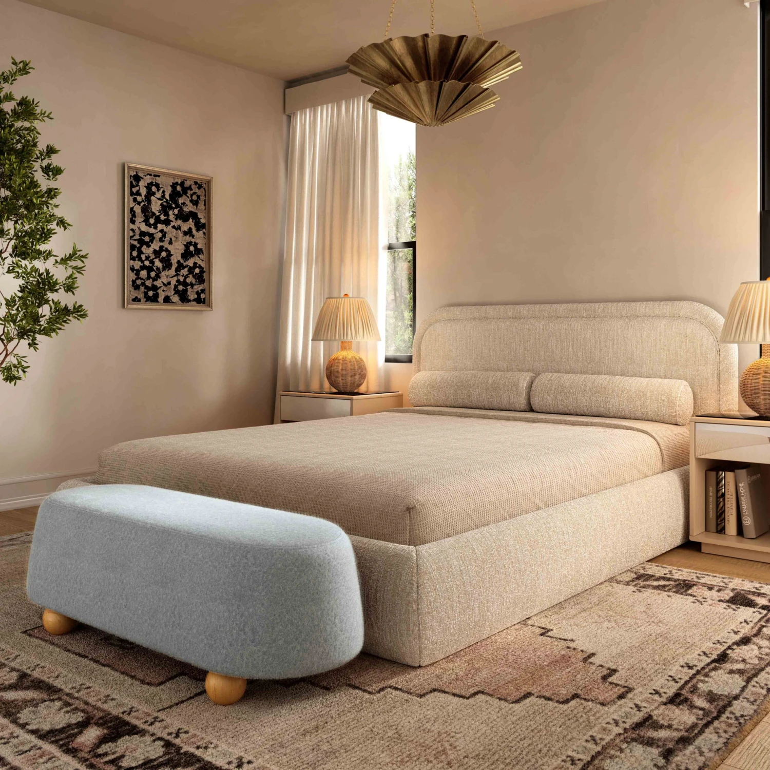 Jaine Loose Mohair Large Ottoman 9 Jaine Loose Mohair Large Ottoman - Image 9